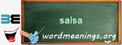 WordMeaning blackboard for salsa